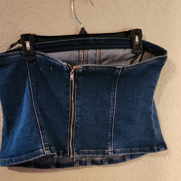 Blue Denim Corset Top - Picture 2 of 2